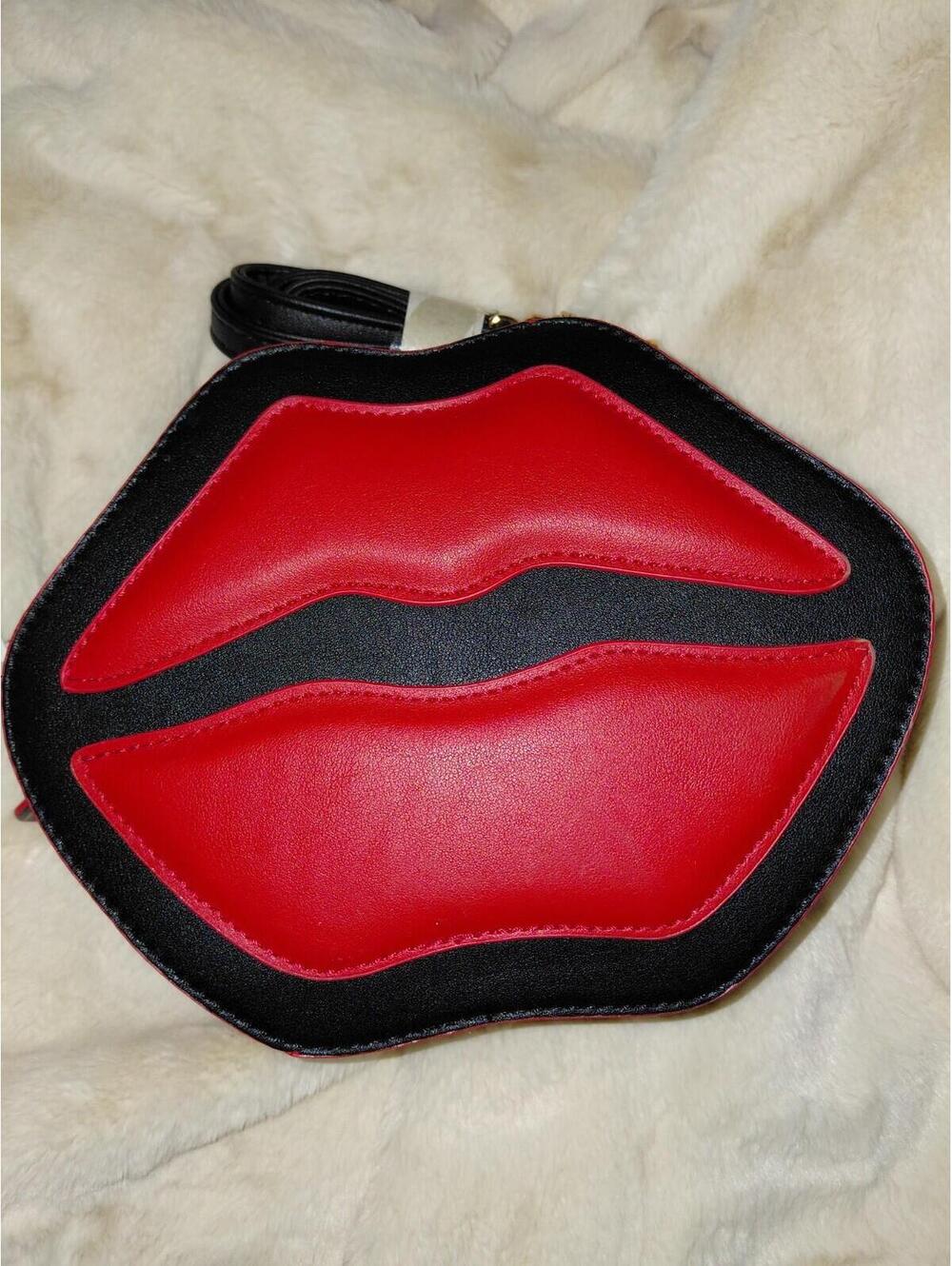 Icing Red lip purse cross body bag